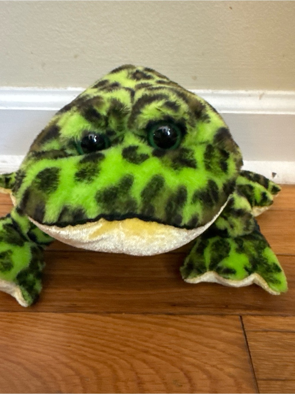 Ganz Webkinz BULLFROG 9" Green with Black Spots,Yellow Underbelly HM114 No Code